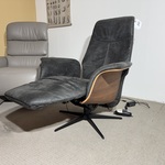 Relaxfauteuil, antraciet microvezelstof, elektrisch verstelbaar